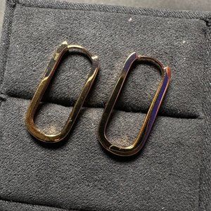 Gold Plated 925 Silver Paper Clip Style Earrings
